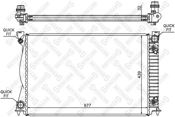 1025507SX STELLOX Радиатор, охлаждение двигателя