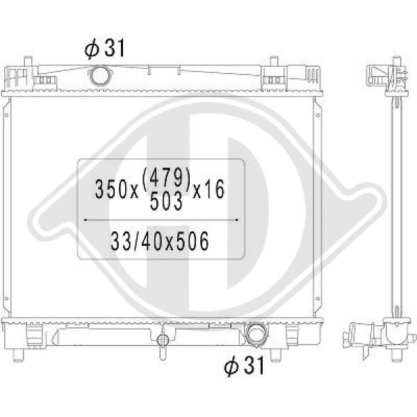 DCM3315 DIEDERICHS Радиатор, охлаждение двигателя
