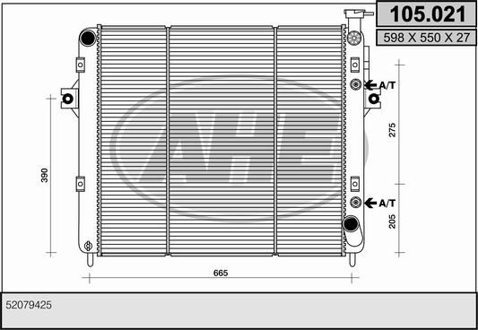 105021 AHE Радиатор, охлаждение двигателя