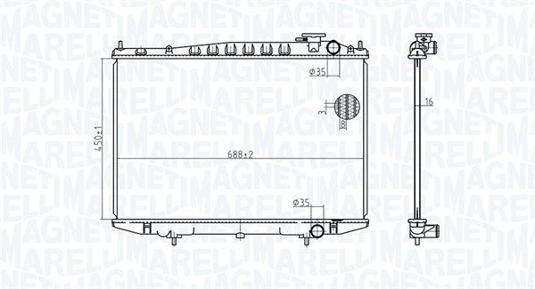 350213174500 MAGNETI MARELLI Радиатор, охлаждение двигателя