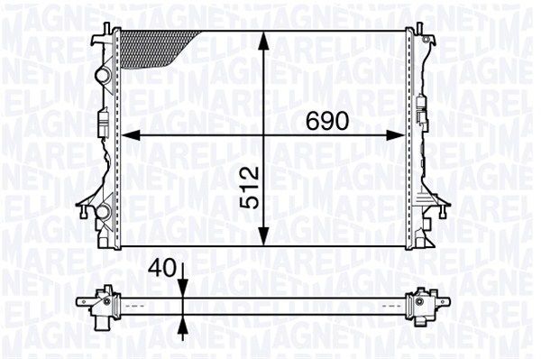 350213140100 MAGNETI MARELLI Радиатор, охлаждение двигателя