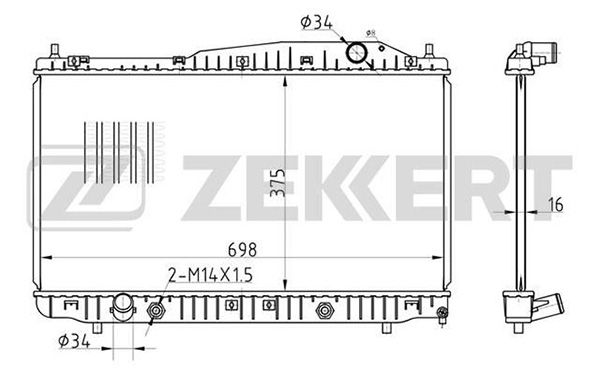 MK1452 ZEKKERT Радиатор, охлаждение двигателя