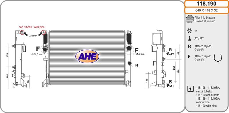 118190 AHE Радиатор, охлаждение двигателя