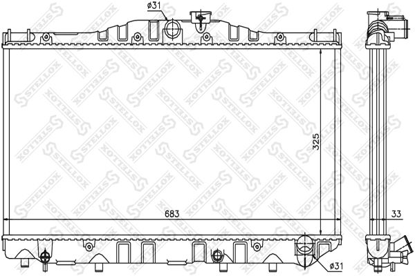 1026370SX STELLOX Радиатор, охлаждение двигателя