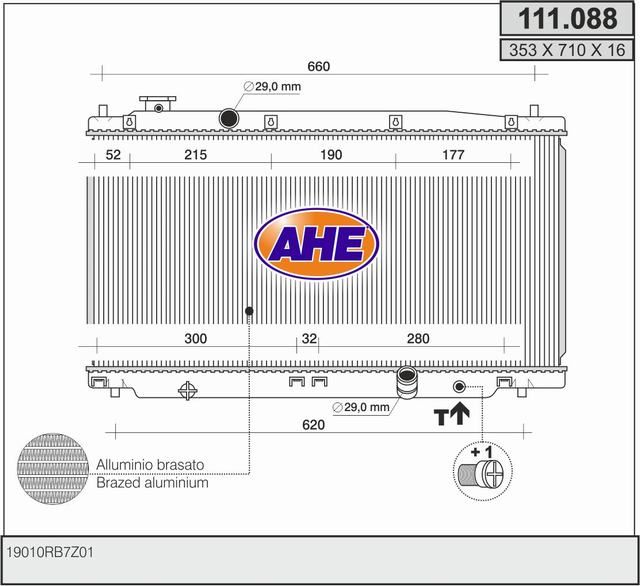 111088 AHE Радиатор, охлаждение двигателя