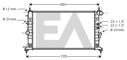 31R54198 EACLIMA Радиатор, охлаждение двигателя