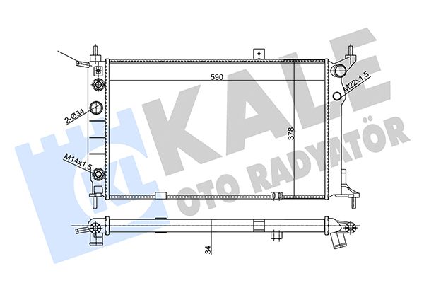 357010 KALE OTO RADYATÖR Радиатор, охлаждение двигателя