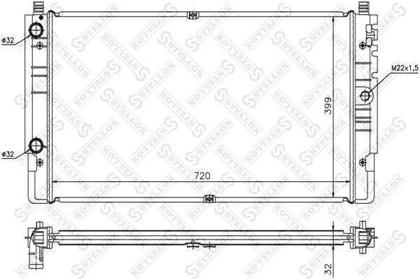 1026422SX STELLOX Радиатор, охлаждение двигателя