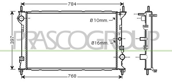 FD930R002 PRASCO Радиатор, охлаждение двигателя