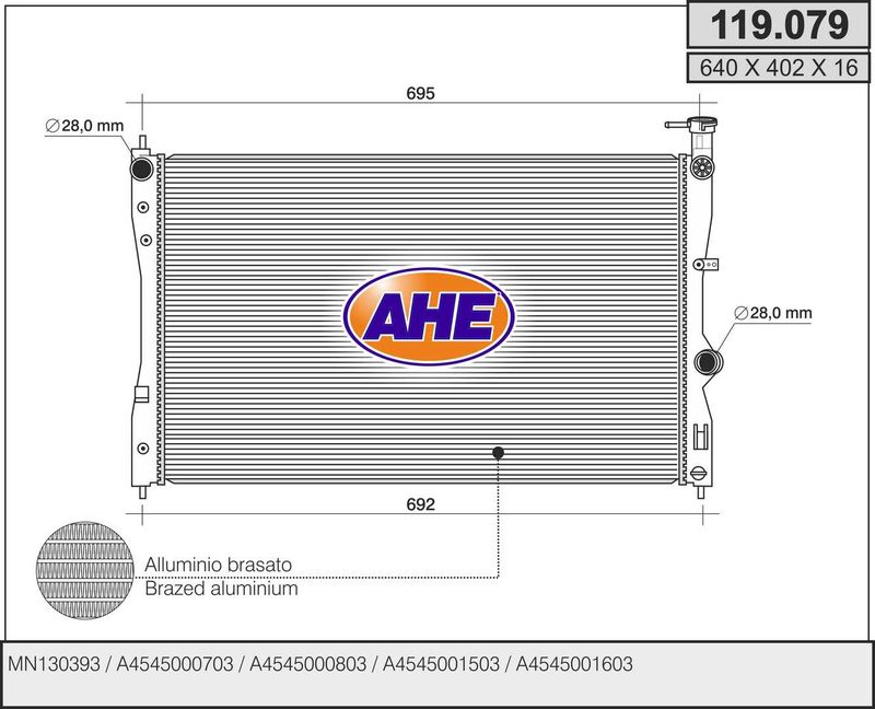 119079 AHE Радиатор, охлаждение двигателя