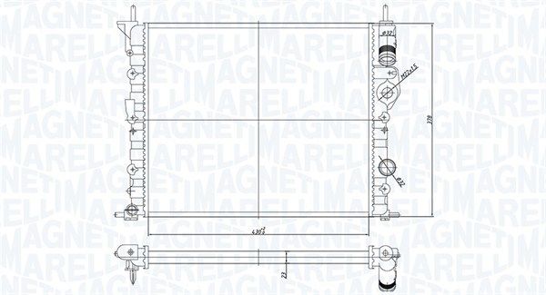 350213194700 MAGNETI MARELLI Радиатор, охлаждение двигателя