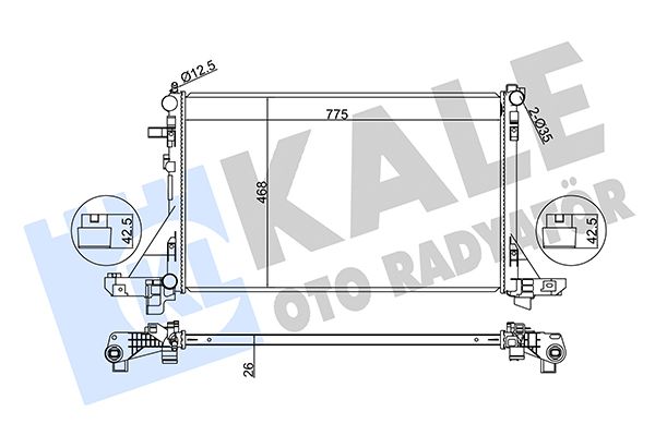 347255 KALE OTO RADYATÖR Радиатор, охлаждение двигателя