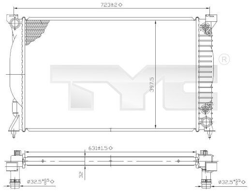 7020022 TYC Радиатор, охлаждение двигателя