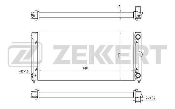 MK1034 ZEKKERT Радиатор, охлаждение двигателя