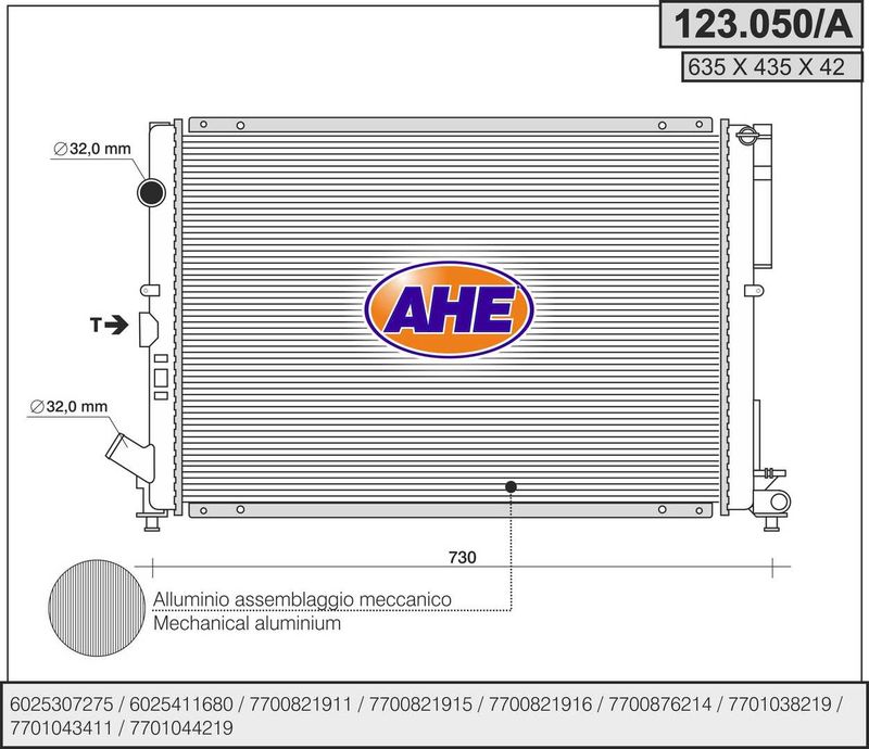 123050A AHE Радиатор, охлаждение двигателя