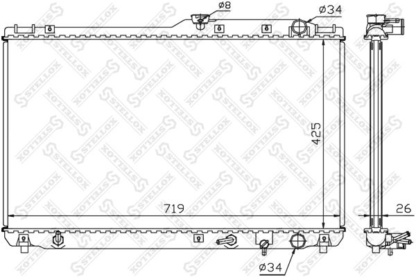 1025372SX STELLOX Радиатор, охлаждение двигателя