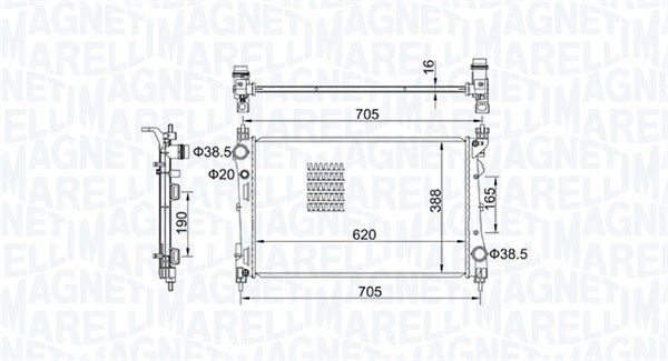 350213163100 MAGNETI MARELLI Радиатор, охлаждение двигателя