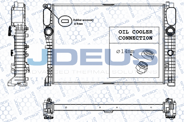 RA0170970 JDEUS Радиатор, охлаждение двигателя