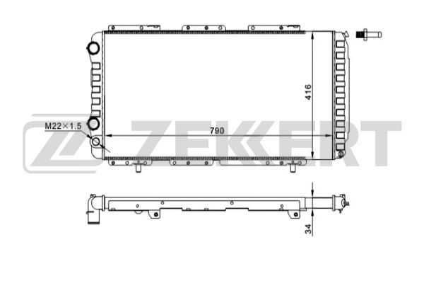 MK1047 ZEKKERT Радиатор, охлаждение двигателя