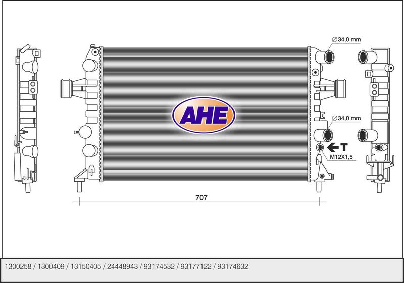 121144A AHE Радиатор, охлаждение двигателя