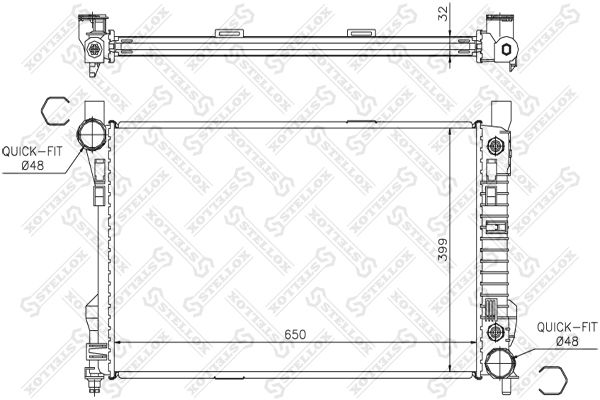 1025386SX STELLOX Радиатор, охлаждение двигателя