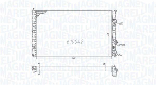 350213838000 MAGNETI MARELLI Радиатор, охлаждение двигателя