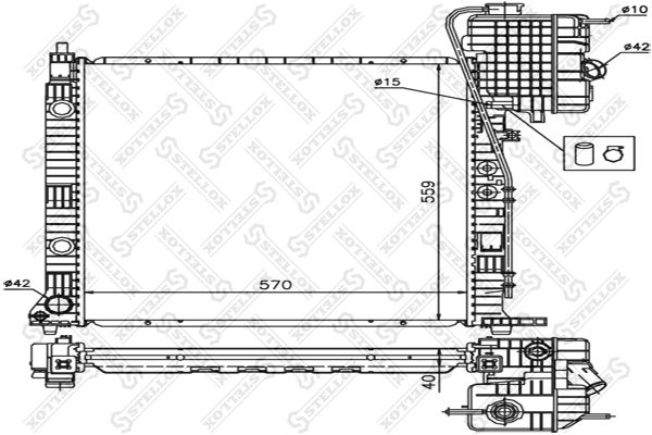 1025872SX STELLOX Радиатор, охлаждение двигателя