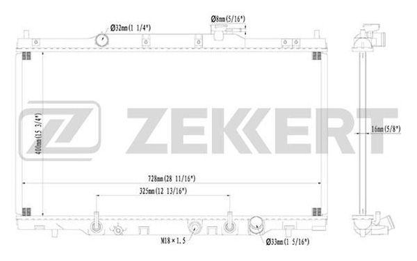 MK1170 ZEKKERT Радиатор, охлаждение двигателя