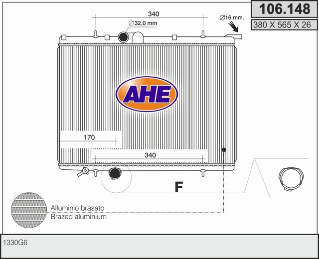 106148 AHE Радиатор, охлаждение двигателя