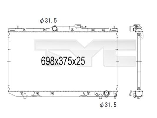 7361007 TYC Радиатор, охлаждение двигателя