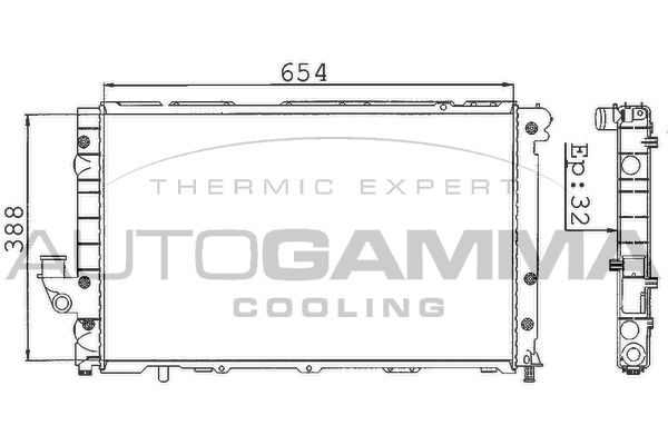 100283 AUTOGAMMA Радиатор, охлаждение двигателя