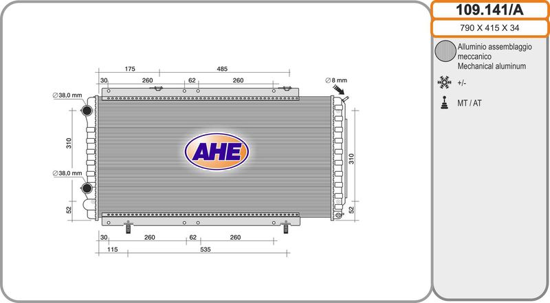 109141A AHE Радиатор, охлаждение двигателя