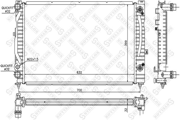 1025063SX STELLOX Радиатор, охлаждение двигателя