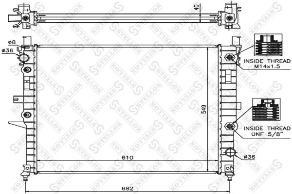 1025138SX STELLOX Радиатор, охлаждение двигателя