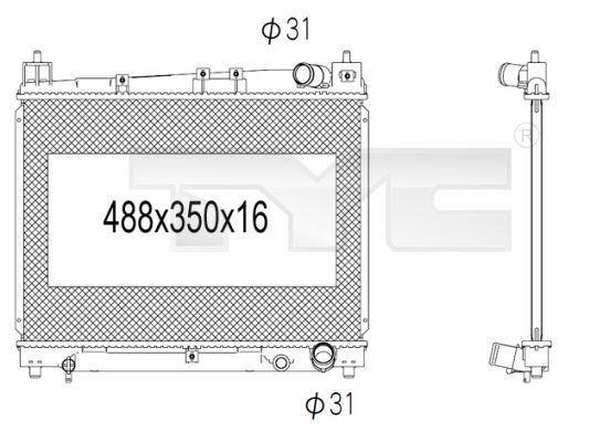 7361013 TYC Радиатор, охлаждение двигателя