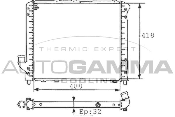 100460 AUTOGAMMA Радиатор, охлаждение двигателя