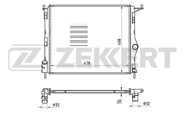 MK1050 ZEKKERT Радиатор, охлаждение двигателя