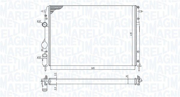 350213198500 MAGNETI MARELLI Радиатор, охлаждение двигателя