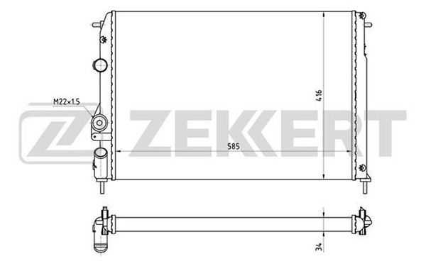 MK1082 ZEKKERT Радиатор, охлаждение двигателя