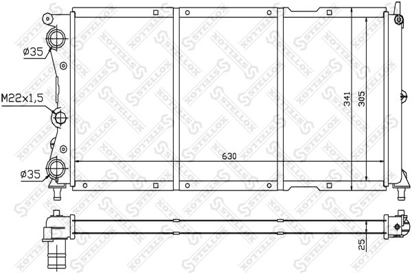 1025739SX STELLOX Радиатор, охлаждение двигателя