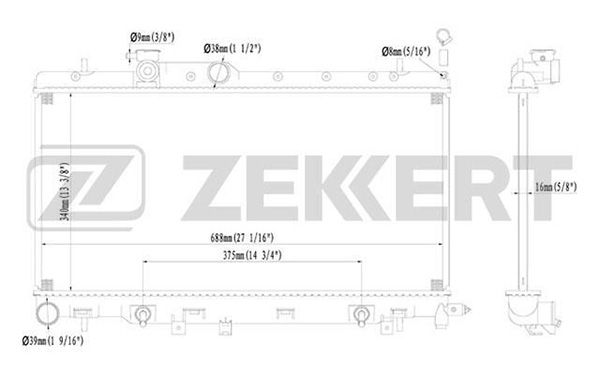 MK1135 ZEKKERT Радиатор, охлаждение двигателя