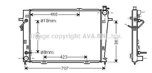 HY2167 AVA QUALITY COOLING Радиатор, охлаждение двигателя