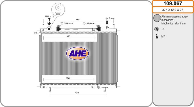 109067 AHE Радиатор, охлаждение двигателя