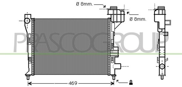 ME320R001 PRASCO Радиатор, охлаждение двигателя