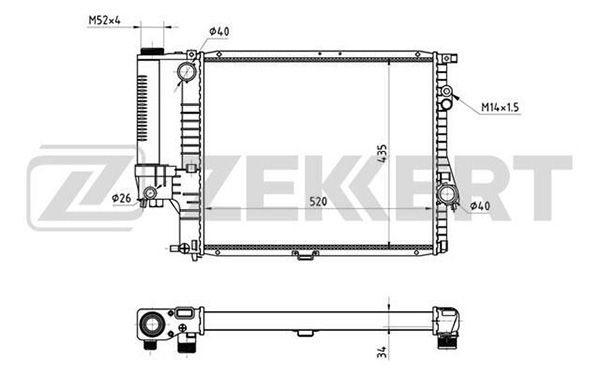 MK1003 ZEKKERT Радиатор, охлаждение двигателя