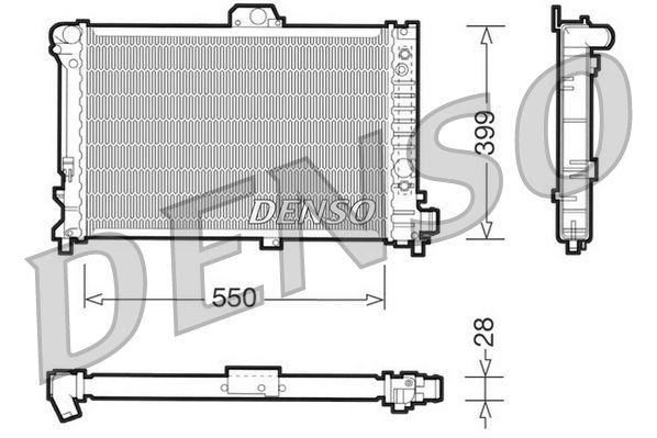 DRM25007 DENSO Радиатор, охлаждение двигателя