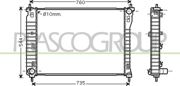 DW720R004 PRASCO Радиатор, охлаждение двигателя