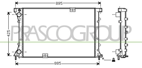 DS950R002 PRASCO Радиатор, охлаждение двигателя