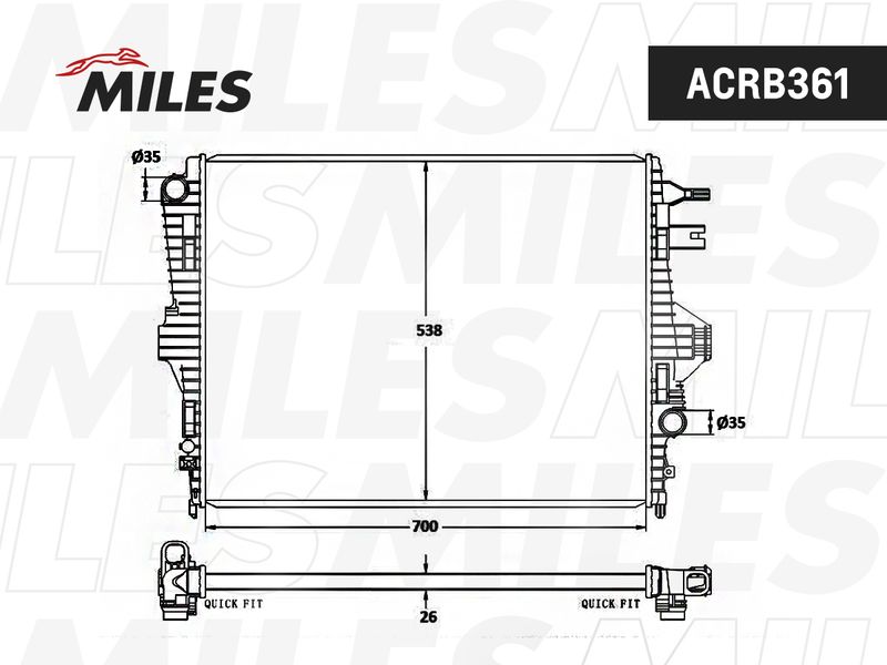 ACRB361 MILES Радиатор, охлаждение двигателя