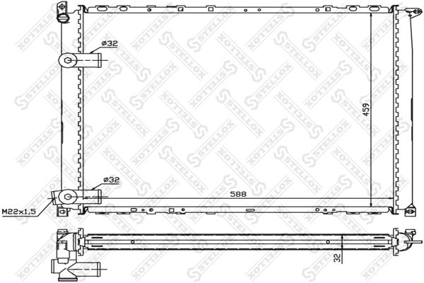 1025240SX STELLOX Радиатор, охлаждение двигателя